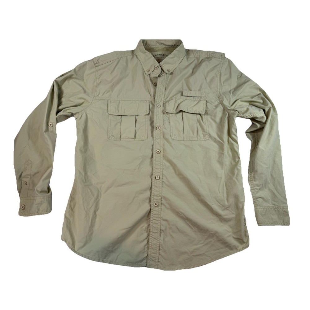 Clearwater Outfitters Men L Button Up Long‎ Sleeve Fishing Lightweight Outdoors